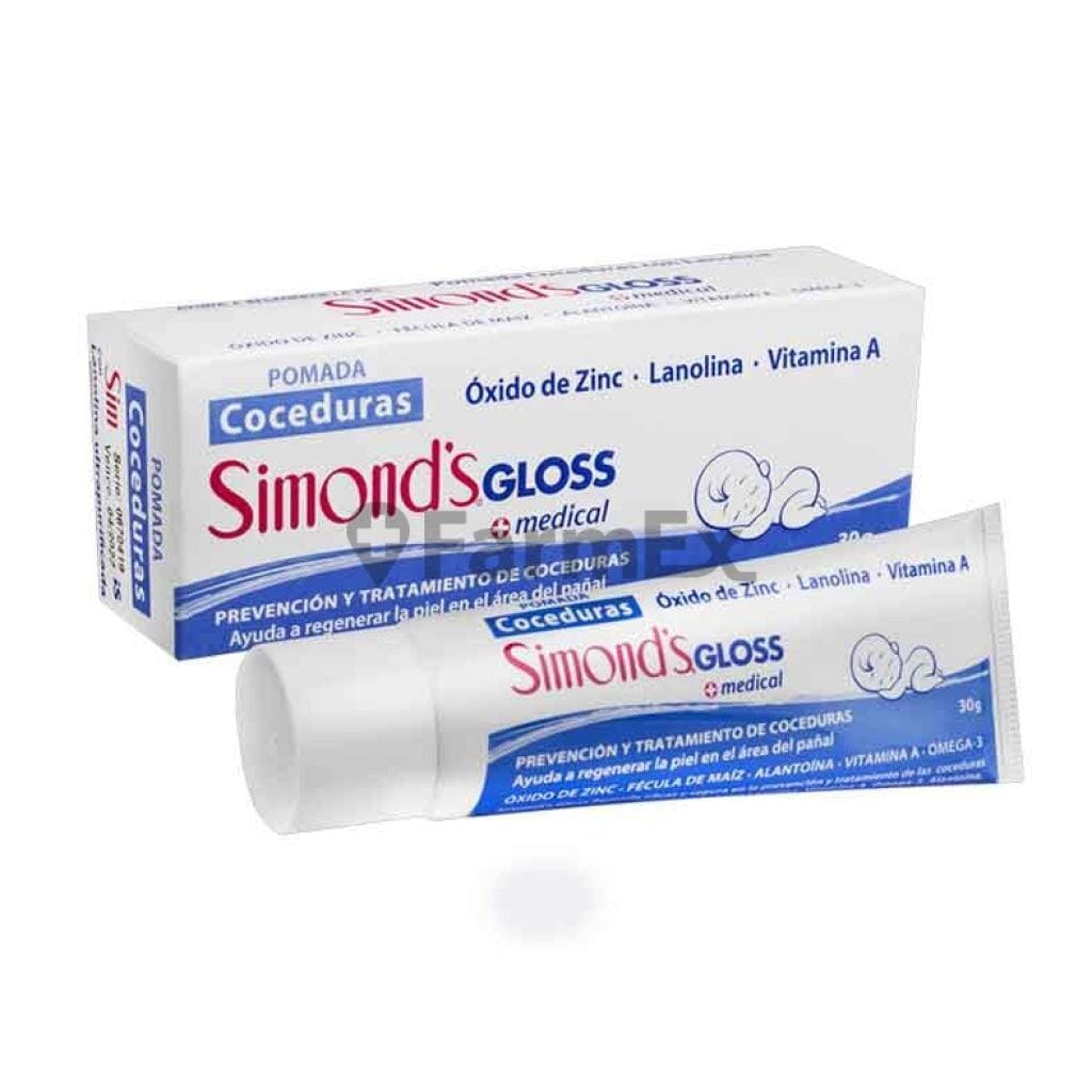 Simonds Gloss Pomada Coceduras con Lanolina x 30 g Farmex-Pluxee-Persistente